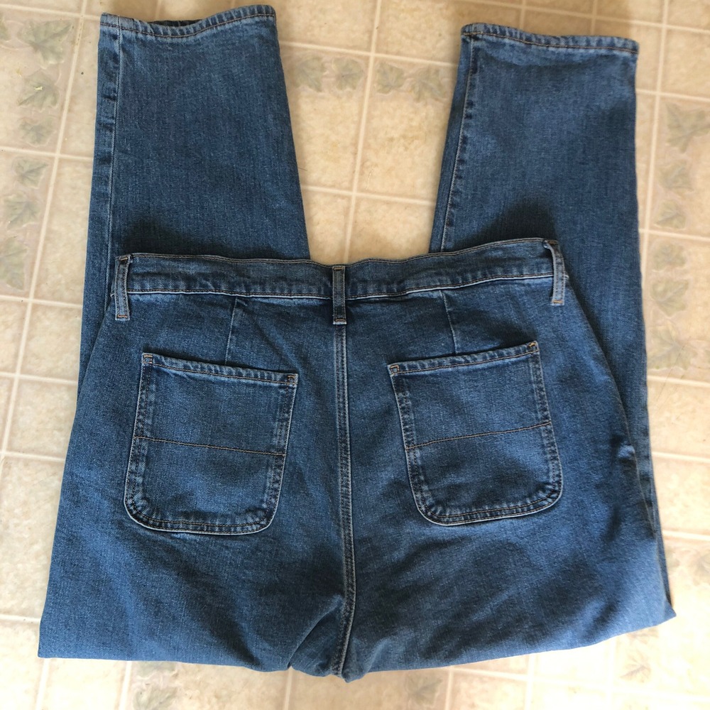 Old Navy Size 14 Blue Extra High Rise Sky High Straight Jeans Secret Slim Pocket